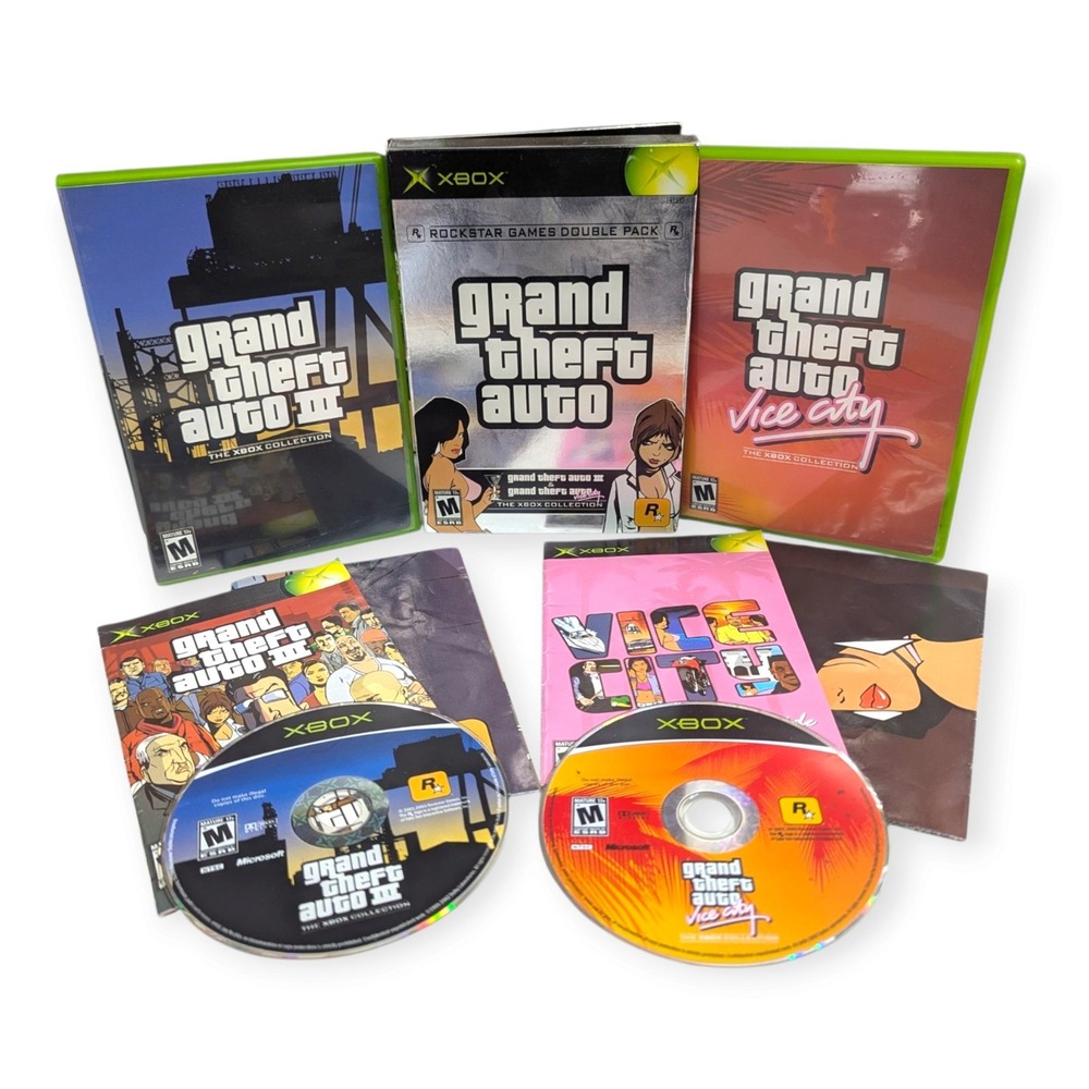 Rockstar Games Grand Theft Auto Double Pack GTA III Vice City Xbox Collection